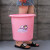 庄太太 18L粉色34*32cm 加厚洗衣塑料水桶手提装水大红色塑料桶盆桶
