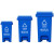海斯迪克 HKW-190 脚踩垃圾桶 分类连体塑料垃圾箱 黑色15L上海分类标