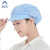 阿力牛 ATH-022 工作帽子 女车间工厂防尘透气 食品厂包头 卫生餐饮 厨师帽 全布淡蓝帽檐 