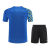 胜利羽毛球服套装短袖速干男女比赛训练球衣跑步支持定制工作服 22070男-蓝色上衣 M