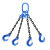 品尔优/PPU 四腿100级链条成套索具(羊角滑钩) UCG4-08 0~45° 载荷5.3t 蓝色 UCG4-08-3.5m 30 
