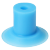 机械手真空吸盘工业开袋真空吸盘薄膜塑胶袋耐高温硅胶吸盘进气 QLF26+M10x1.5接头(深蓝色)