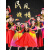NQSQ六一儿童新疆舞演出服女童维吾尔族服装哈萨克族少数回民族舞蹈服 短袖红色过渡色款二 170cm