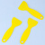 赫思迪格 HGJ-201 黄色塑料刮板  洗车贴膜工具 汽车美容店黄色小刮板 小号+大号(各50个)