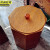 京洲实邦 仿古色8L 复古创意木质带盖仿古垃圾桶JZSB-9029