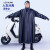 全燕（Q QUANYAN） 雨衣电动车成人单人连体带袖长款全身电瓶摩托车防暴雨骑行雨披 藏青-高清双帽檐 3XL-小号（适合身高150-160cm）