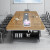 穆运  大型会议桌长桌简约现代长方形洽谈桌椅组合会议室培训桌工业风办公桌长条大桌子 黑浮雕色 3米会议桌＋10把椅子