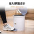 茶花垃圾桶带盖脚踏式9.6L厨房办公室塑料分类清洁收纳28cm圆型废纸篓客厅卫生筒 1501