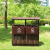 中环力安 深咖啡单 户外塑木垃圾桶单桶庭院物业果皮箱ZHLA-9026