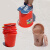 塑料红桶水桶泡脚洗车桶脸盆茶渣桶大容量喜结婚带盖手提加厚 水勺(绿色)