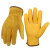 汐一电焊手套 劳保手套 透气防滑耐磨工地防护工作牛皮焊工手套 黄色 S