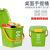 20升垃圾分类垃圾桶厨房手提桶圆桶10L带盖带提手大号厨余餐厨绿 10L方形手提桶绿色