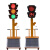 广东可移动太阳能红绿灯交通信号灯四面指示户外路障灯支持定制 300-8A-60型【升降款】 300四面两灯箭头