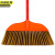 京洲实邦 （整件200把）棕色软毛 普通木杆塑料硬毛扫把单个环卫扫水户外扫帚头 JZSB-8006