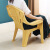 虞萌馨迪塑料餐椅塑料椅子靠背加厚鼎魅北欧创意塑料靠背椅小椅子 木纹矮靠背椅-紫色 33cm高