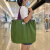 买菜包 大号色束口袋便携式可折叠超市购物袋大容量环保袋手提袋买菜包 绿色44*42大号 促销 横向大号