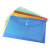 竹特 纽扣透明文件袋 实色蓝 A4 18丝 加厚款（100个） 定制广告印刷纽扣档案袋 企业定制