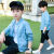圣曼萱儿童夏季外套适合5-14岁中大童男孩穿的薄款上衣秋季早晚装棒球服 天蓝色  110   适合105-110cm