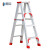 穆运 铝合金人字梯加厚折叠梯子双侧梯工程梯 装修脚架梯1.2米高红