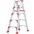 适用于铝合金人字梯加厚折叠伸缩梯子小人字梯室内合梯2米 升级加固款2.5米六步梯(红)
