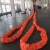 铸固 起重吊装带 涤纶柔性工业行车布双扣环眼吊带彩色护套吊车吊绳 1吨1米 