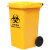 科力邦（Kelibang） 医疗垃圾桶 大号塑料环卫户外垃圾桶加厚带盖100L带轮翻盖分类垃圾桶 KB1015 黄色