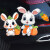 贤狐可爱卡通兔子汽车贴纸电动车身个性创意装饰保险杠划痕遮挡遮盖贴 背萝卜兔子套装