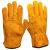 沁度牛皮焊工电焊手套防烫耐磨焊接烧焊隔热劳保防护工作手套男 黄色6双