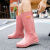 新款时尚外穿高筒雨靴女款成人加绒保暖中筒水鞋厨房防滑防水雨鞋 JX915高筒粉色 标准码 36