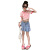 迪士尼女童夏装套装2024新款大儿童短裙时髦夏季小孩短袖网红两件套洋气 卡其色 150cm