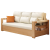 欧荷家具现代简约猫爪皮奶油风实木扶手沙发床多功能推拉两用小户型沙发床 高密海绵猫抓皮款 外径:1.66米无储物