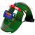 德威狮自动变光电焊面罩头戴式 全脸轻便 真彩变光焊工专用焊帽带安全帽 绿色普通变光+安全帽 (10保护片