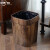 新中式复古仿木纹垃圾桶创意客厅厨房卫生间纸篓塑料无盖大号 大圆复古色