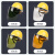 德威狮电焊防护罩安全帽面罩焊工防护打磨切割割草焊帽子头戴式面具 黄安全帽+支架+绿色屏