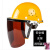 定制气割工业头带安全帽可上翻头盔式防溅保护罩护具电焊防护面罩 B77-安全帽(黄色)+支架+茶色屏