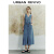 UR2024夏季新款女装复古时髦开叉纽扣无袖牛仔连衣裙UWH840055 蓝色 XL