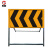 厚创 道路施工标识牌 工程反光指示牌导向标志 立式可折叠加厚加重 120x40cm 黄底左导向标牌
