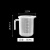 加厚食品级量杯透明塑料量桶带刻度厨房烘焙奶茶大容量计量杯带盖 黑色刻度1000ml量杯带盖