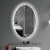 好运马（HAOYUNMA）防雾浴室镜触摸屏卫生间椭圆形浴室镜子智能镜壁挂发光美颜化妆镜 线控无触摸+白光+椭圆 500MM*700MM
