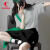 乔丹运动套装女2024夏季新款冰丝透气宽松两件套跑步健身休闲运动服女 白色(上衣)+黑色(裤子) M （170/88A）