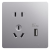 飞雕（FEIDIAO）开关插座 86暗装多功能五孔插座 10A五孔带一位USB插座A7月光银 
