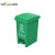 威佳（Wellguarding）分类连体垃圾桶 脚踏脚踩式塑料桶垃圾箱 绿色厨余垃圾30L