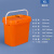水杉10L橘色长方形塑料桶10升方形塑料桶涂料桶化工桶方桶