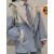 歌鹏夏冬新款小个子韩版常规常规工装风衣夹克外套女学生上衣女SN9368 蓝白外套薄款 l 建议105-120