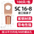 安达通 SC窥口铜鼻 冷压接线耳连接器圆形裸端子铜接压线头 SC16-8本色100只
