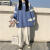 JTKW冬季保暖学院风甜美宽松百搭圆领毛衣女学生韩版中长款针织衫外套 4色蓝 M