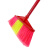 SB-0318 物业环卫扫把笤帚 单个木柄塑料丝扫把 红斜杆大号硬毛