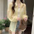 姿伟祺夏季新款韩版中长款宽松长袖雪纺女士设计感小众防晒衬衣上衣 116 黄色 M