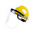 橙央电焊面罩安全帽式支架面屏防护冲击头戴式焊帽工烧氩弧焊接 红色安全帽+支架+白屏