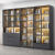 戈晏轻奢实木书柜书架一体组合现代简约带玻璃门展示柜落地书架 80厘米双门